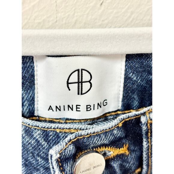 Anine Bing 100% Cotton High Waisted Denim Skinny Jeans Blue Women's Size 26 - Picture 3 of 4